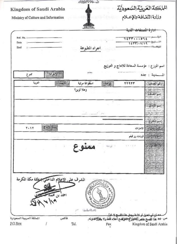 Where Do We Go Now Banned in Saudi Arabia