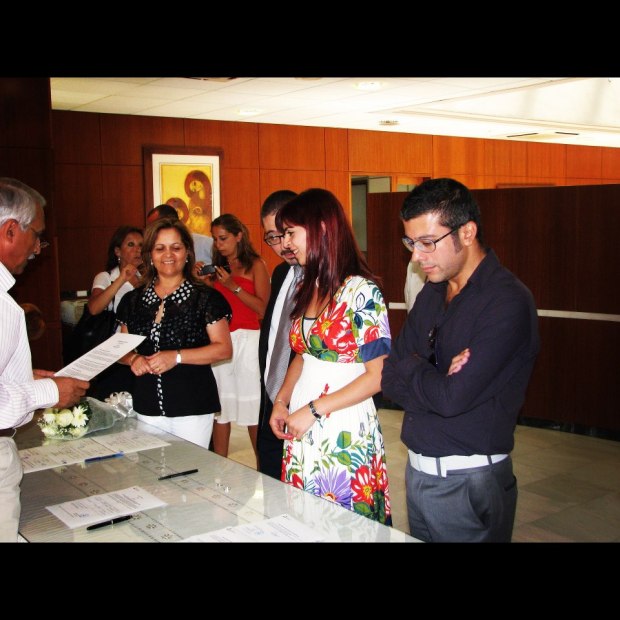 Layal Mroue and Elie Geahchan. They got married in Cyprus