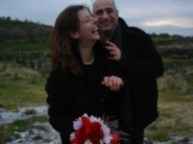 Rita and her husband. They got married in France. 