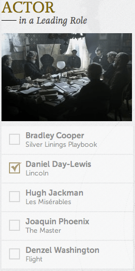 Best Actor Academy Awards Oscars 2013