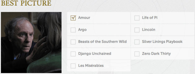 Best Picture Academy Awards Oscars 2013