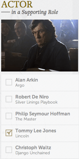 Best Supporting Actor Academy Awards Oscars 2013