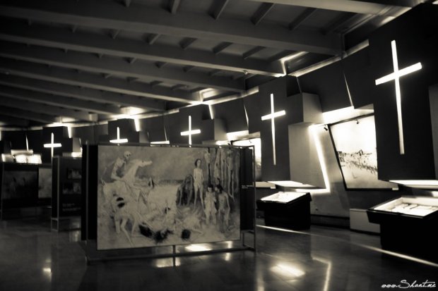 Tsitsernagapert, inside the museum: A photo of the museum next to the memorial, Yerevan Armenia. - Photo by Shant Demirdjian 