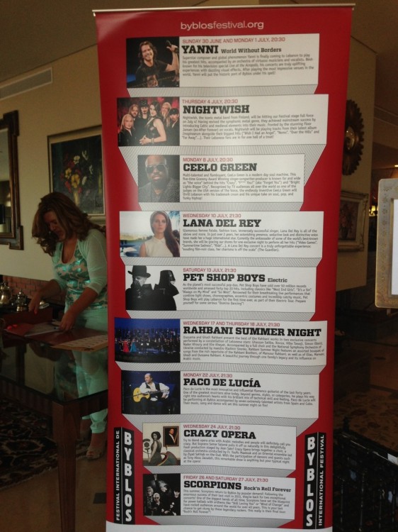 Byblos Festival Line-Up.