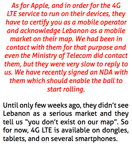 Apple Lebanon 4G