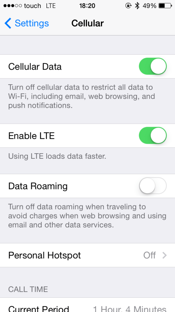 iPhone 5S LTE Touch MTC Lebanon